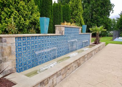 Tile and stone water feature